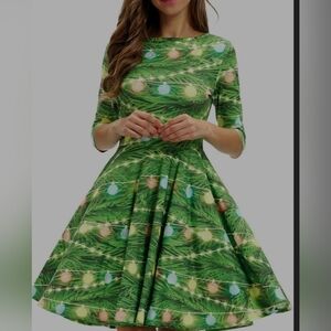 Ugly Christmas Dress With Light Print
